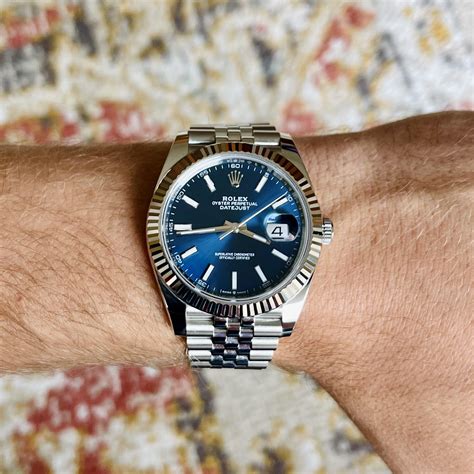 rolex datejust blue review|rolex datejust blue dial price.